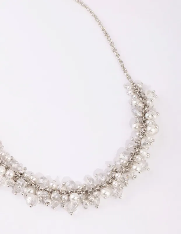 Silver Pearl Bead Cluster Necklace sold by lovisa