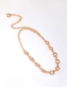 Gold Circle Detail Chain Belt sold by lovisa