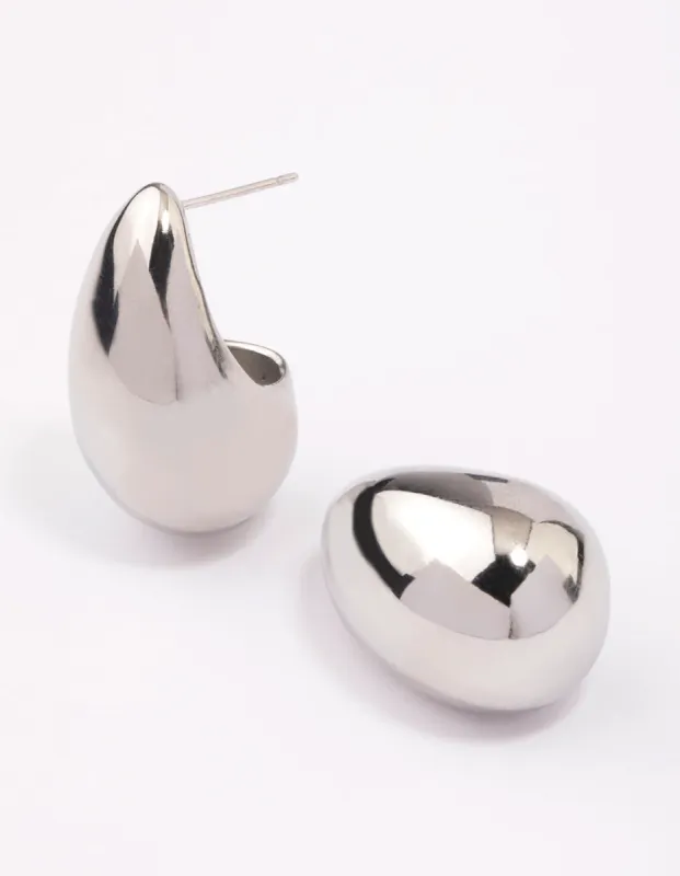 Stainless Steel Large Teardrop Earrings sold by lovisa