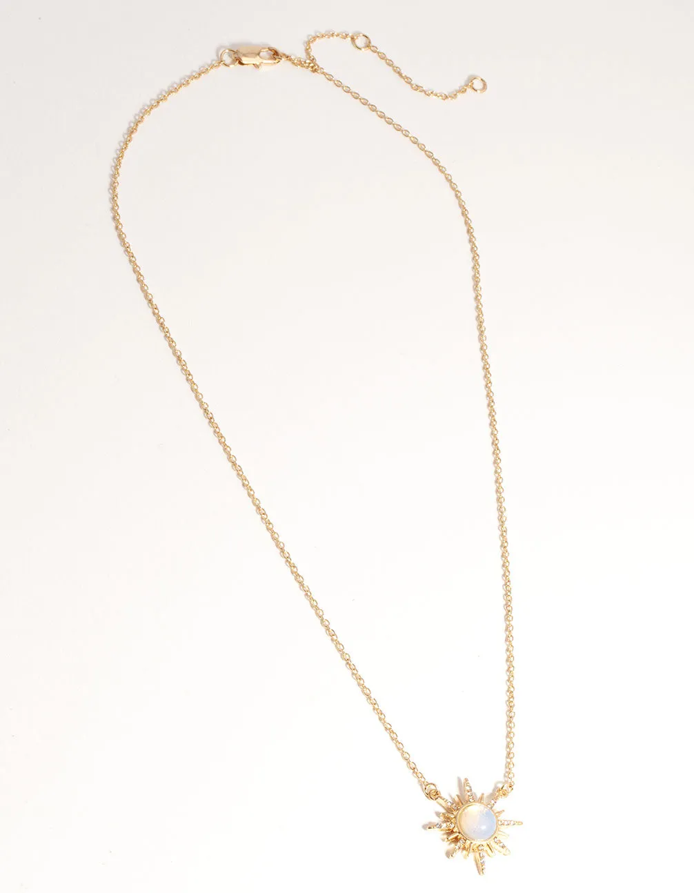 Gold Plated Diamante & Moonstone Sun Necklace sold by lovisa product image thumbnail 2
