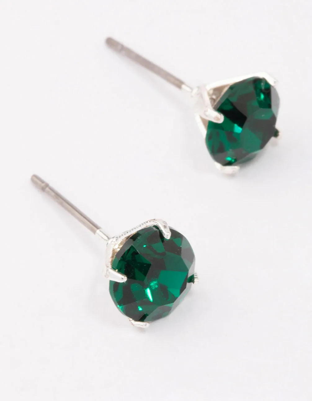Silver Emerald Crystal Stud Earrings sold by lovisa product image thumbnail 3