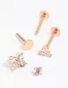 Rose Gold Plated Surgical Steel Butterfly Flat Back Pack sold by lovisa