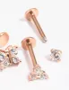 Rose Gold Plated Surgical Steel Butterfly Flat Back Pack sold by lovisa