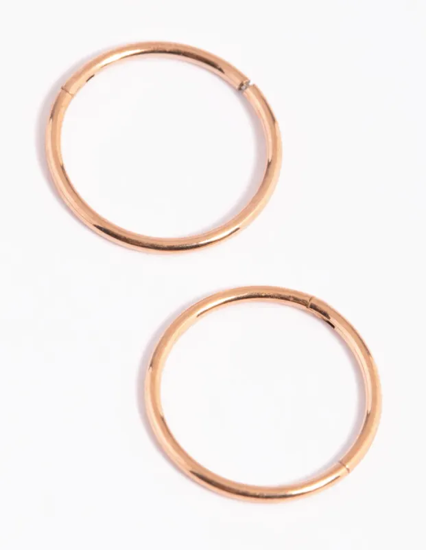Rose Gold Plated Surgical Steel Sleeper Hoop Earrings sold by lovisa