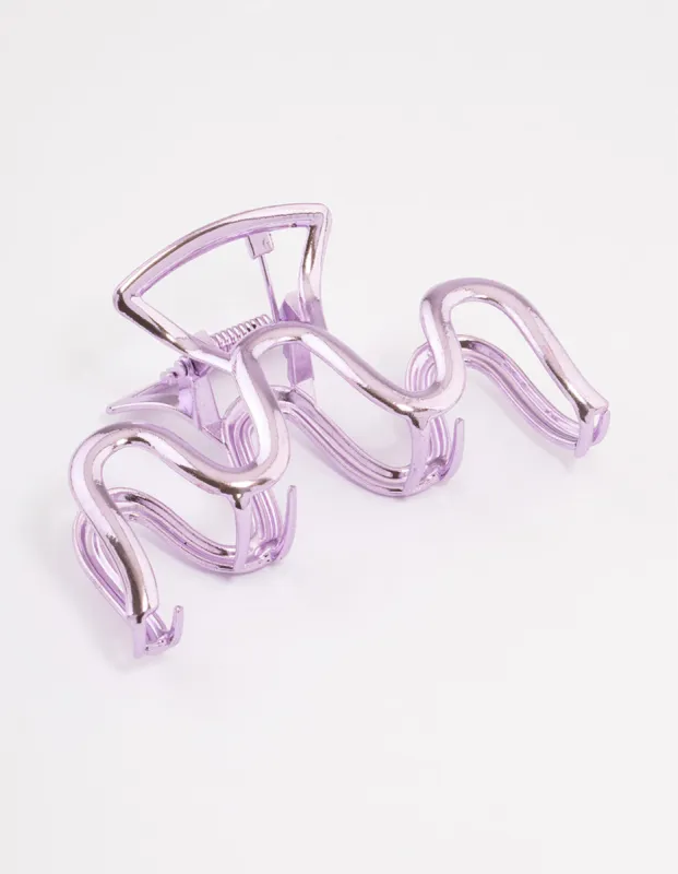Pink Coated Wave Claw Clip sold by lovisa