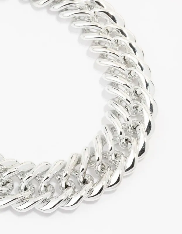 Silver Chunky Mixed Chain Necklace sold by lovisa