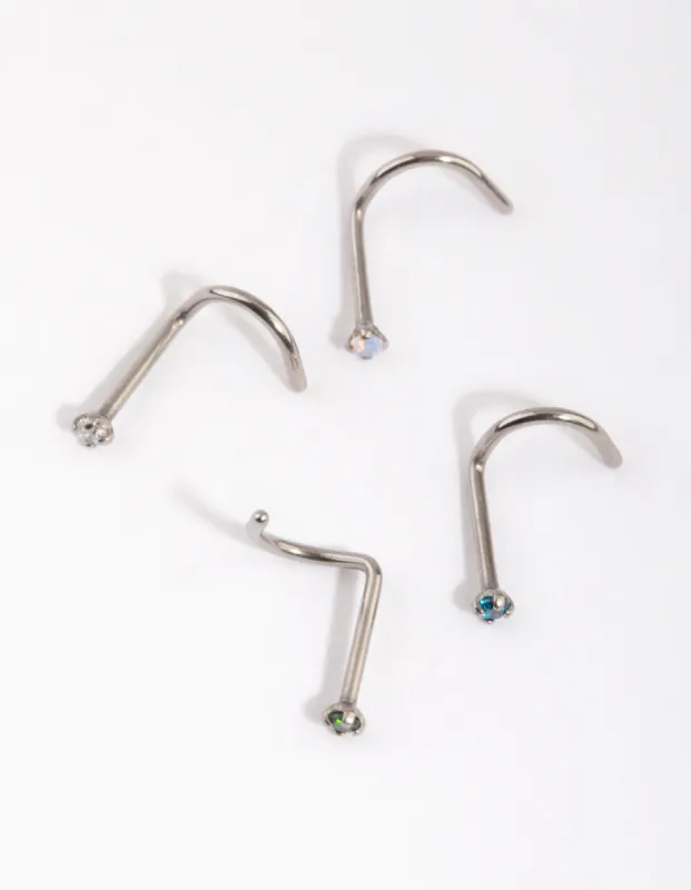 Titanium Nose Stud 4-Pack sold by lovisa