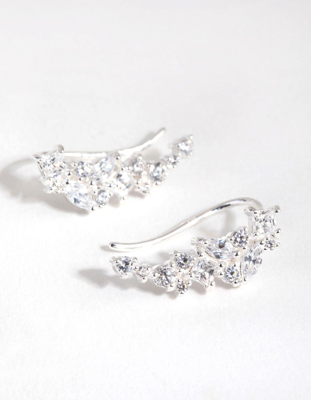 Sterling Silver Cubic Zirconia Mixed Cut Drop Earrings sold by lovisa