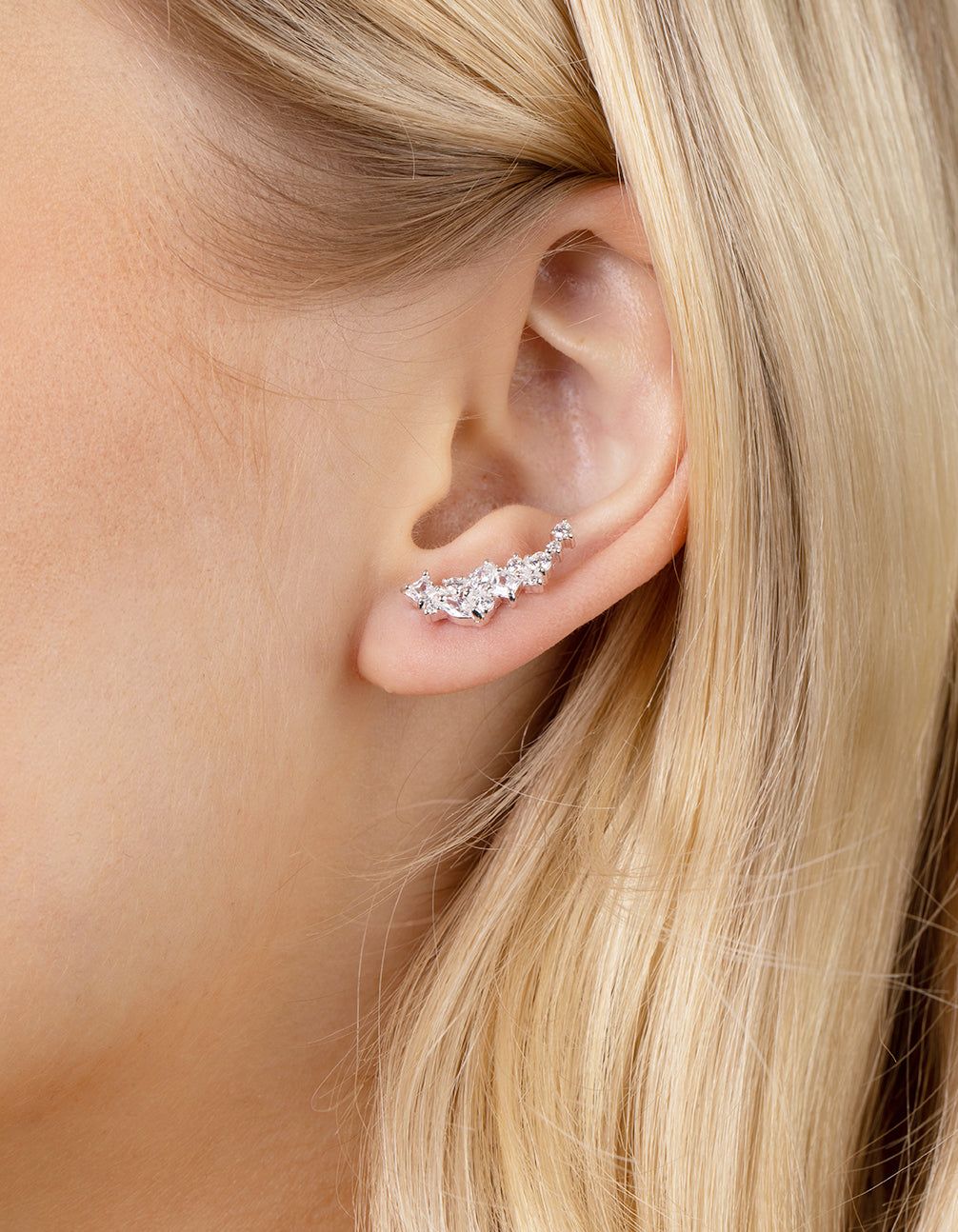 Sterling Silver Cubic Zirconia Mixed Cut Drop Earrings sold by lovisa product image thumbnail 2