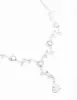 Silver Cubic Zirconia Floral Teardrop Y-Shape Necklace sold by lovisa