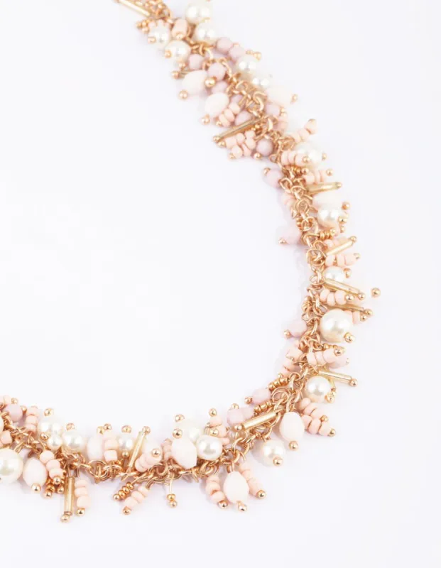 Gold Jingle Bead & Pearl Necklace sold by lovisa