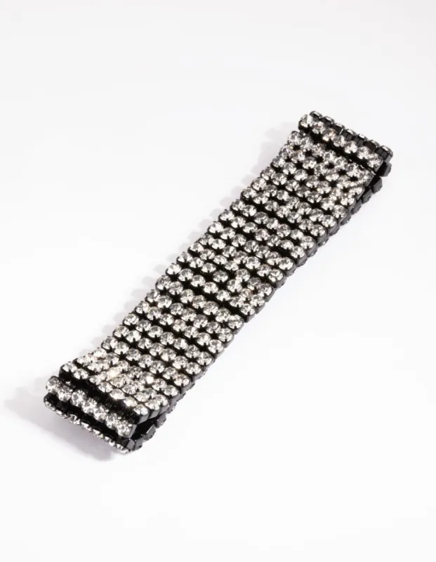 Matte Black Diamante Bracelet sold by lovisa