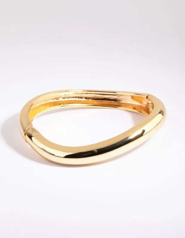 Gold Plated Wave Bangle sold by lovisa