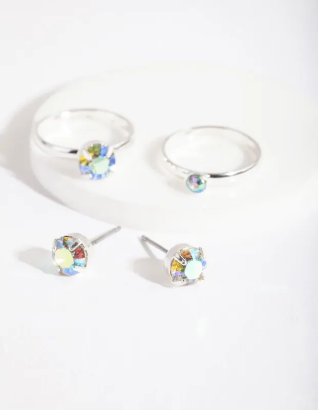 VAL1 SS IRIDESCENT ER & RG PK sold by lovisa