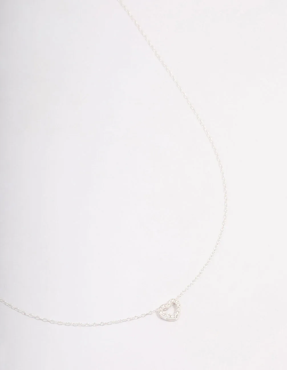 Sterling Silver Cubic Zirconia Heart Pendant Necklace sold by lovisa