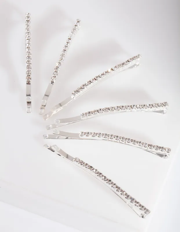 Crystal Silver Hair Pin 6-Pack sold by lovisa