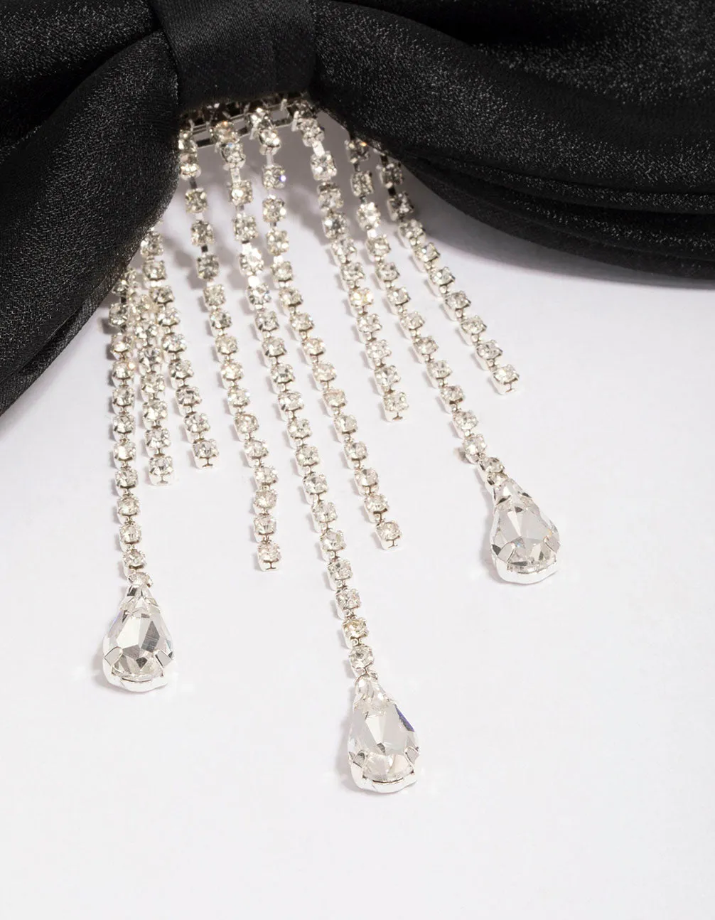 Black Fabric Organza Diamante Cupchain Hair Bow Clip sold by lovisa product image thumbnail 3