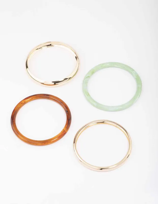 Acrylic Mixed Bangle 4-Pack sold by lovisa