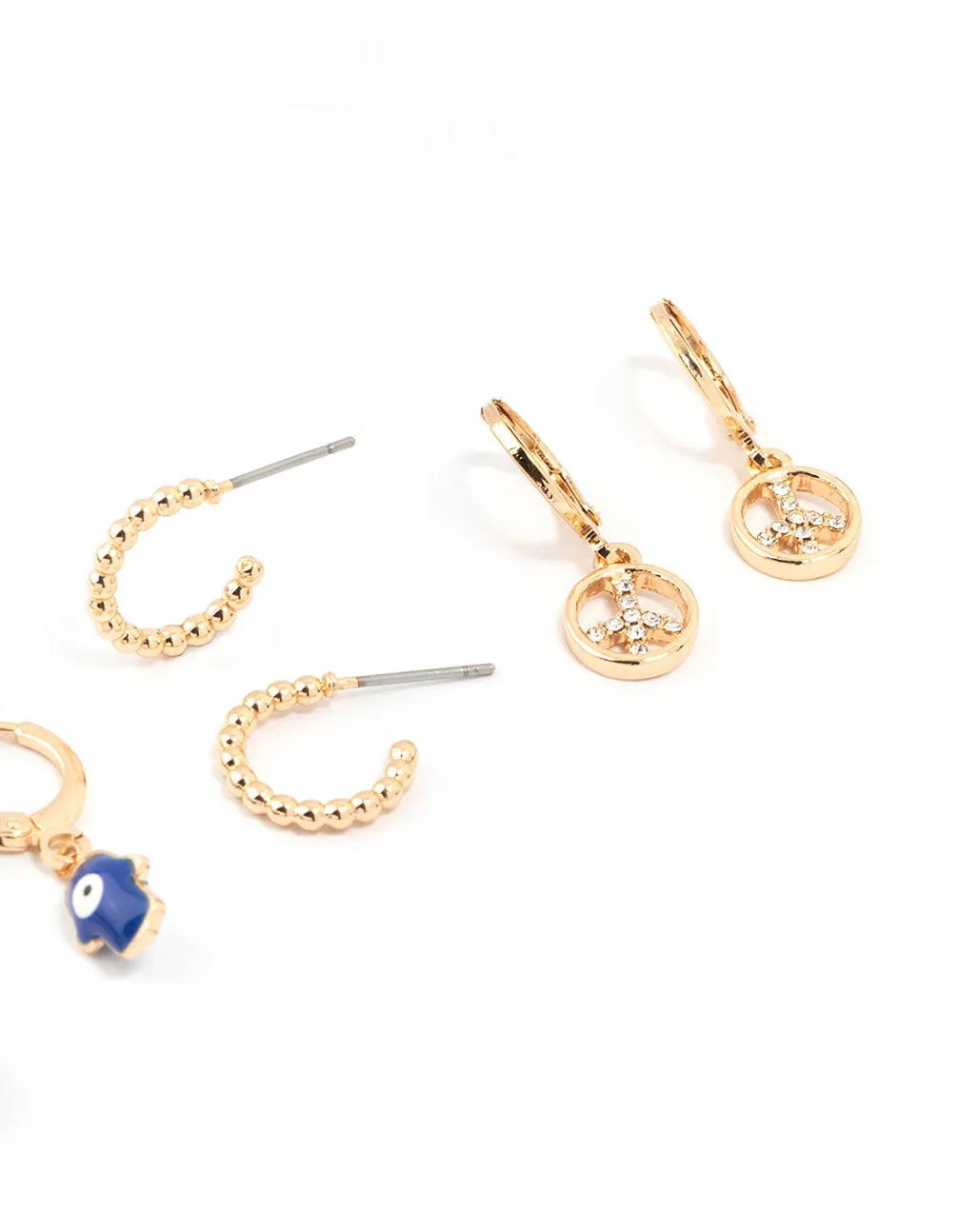 Gold Evil Eye Earrings 4-Pack sold by lovisa product image thumbnail 3
