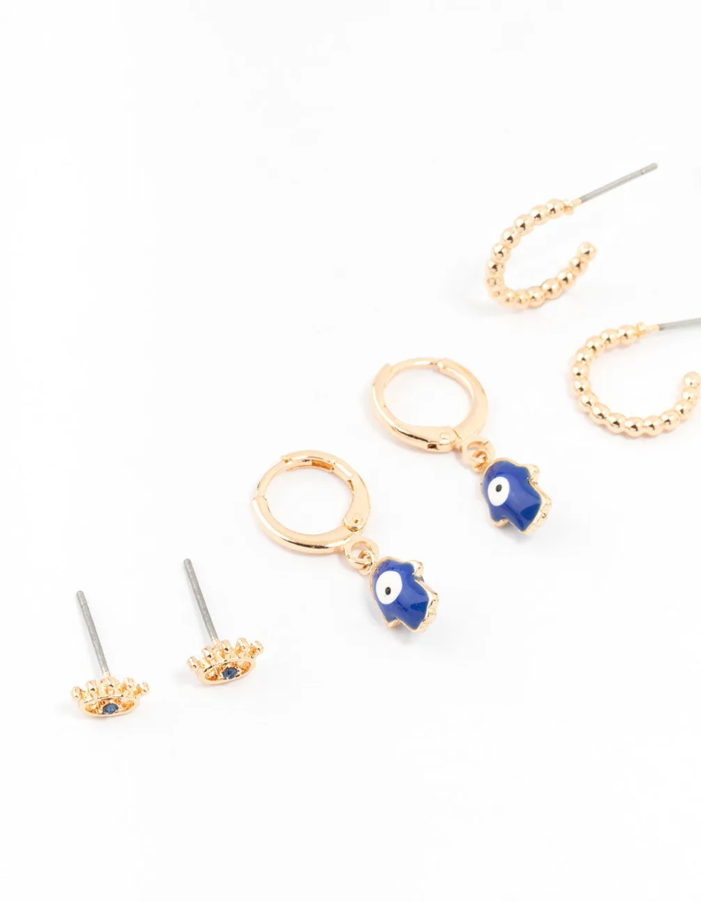 Gold Evil Eye Earrings 4-Pack sold by lovisa product image thumbnail 2