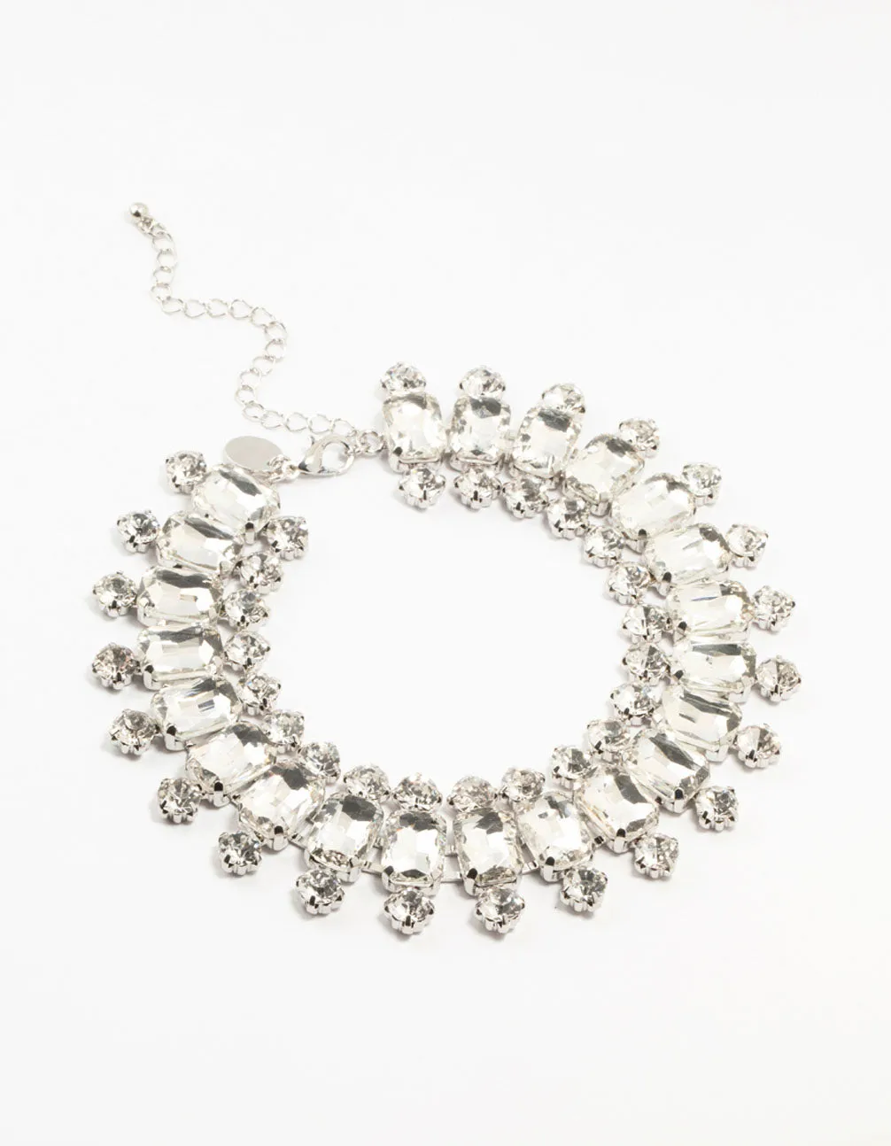 Rhodium Diamante Choker Necklace sold by lovisa