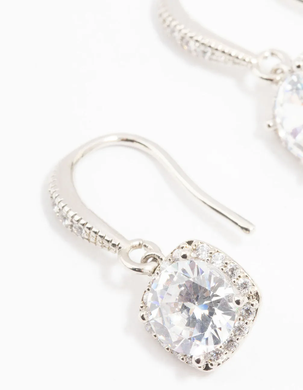 Silver Cubic Zirconia Square Drop Earrings sold by lovisa product image thumbnail 2