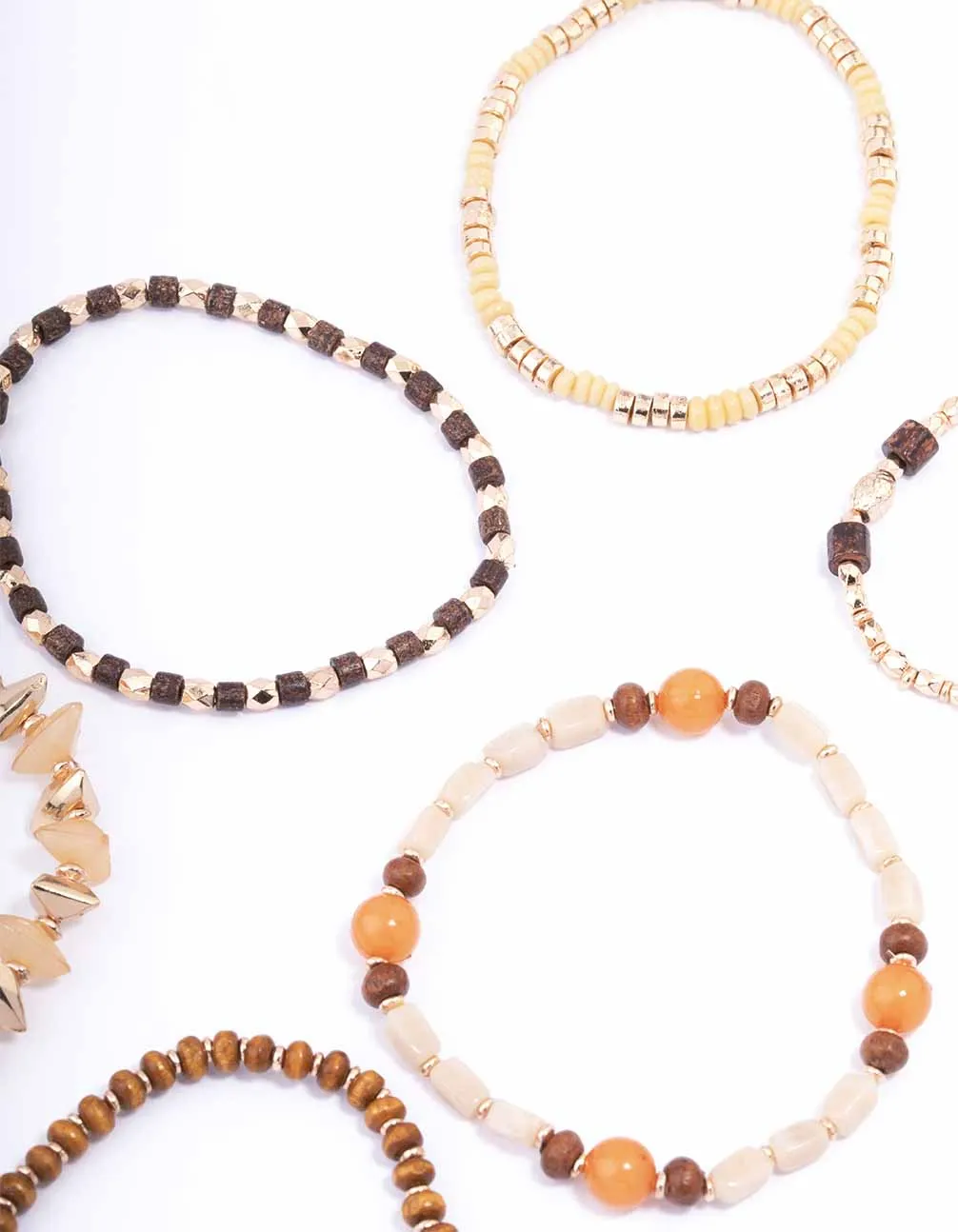 Gold Mixed Beaded Stretch Bracelet 6-Pack sold by lovisa product image thumbnail 3