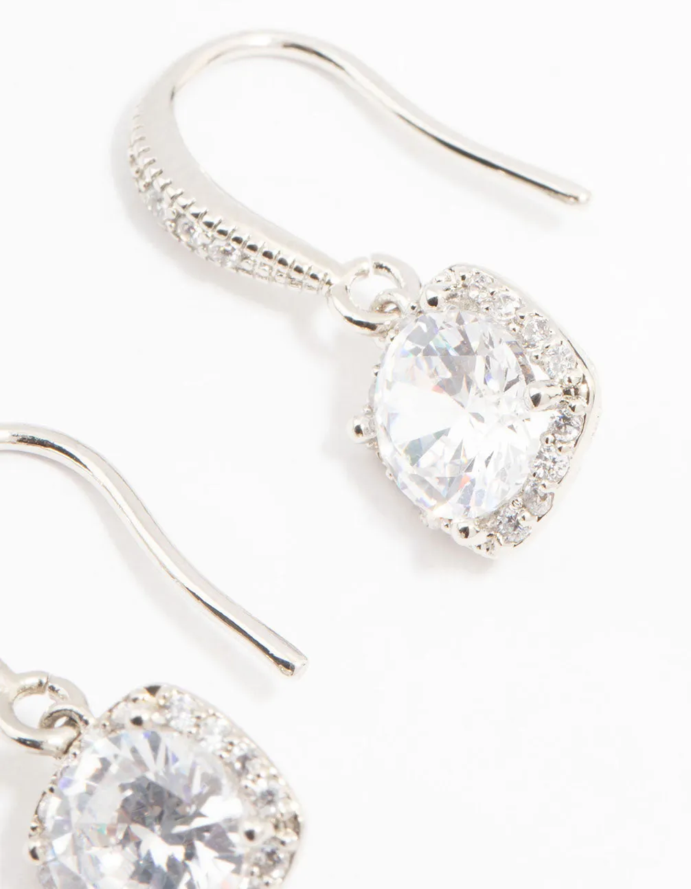 Silver Cubic Zirconia Square Drop Earrings sold by lovisa product image thumbnail 3
