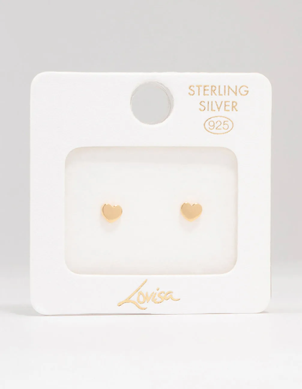 Gold Plated Sterling Silver Heart Stud Earrings sold by lovisa product image thumbnail 3