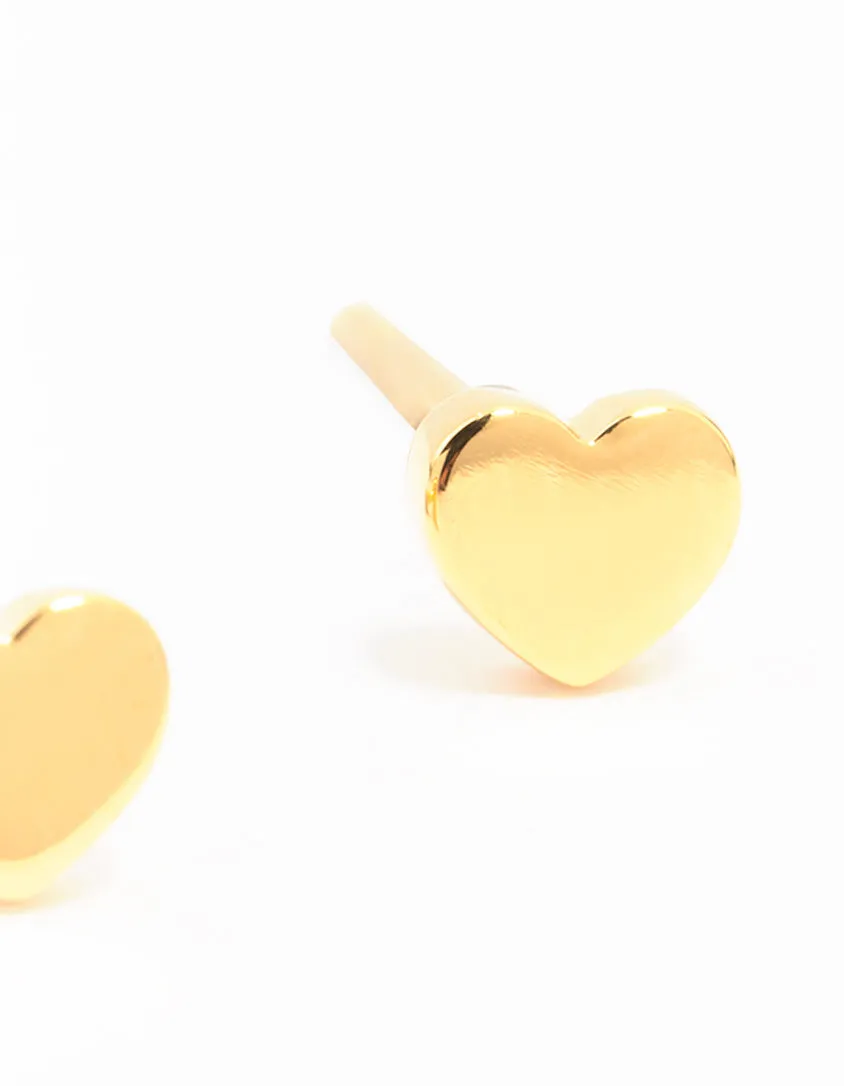 Gold Plated Sterling Silver Heart Stud Earrings sold by lovisa product image thumbnail 2