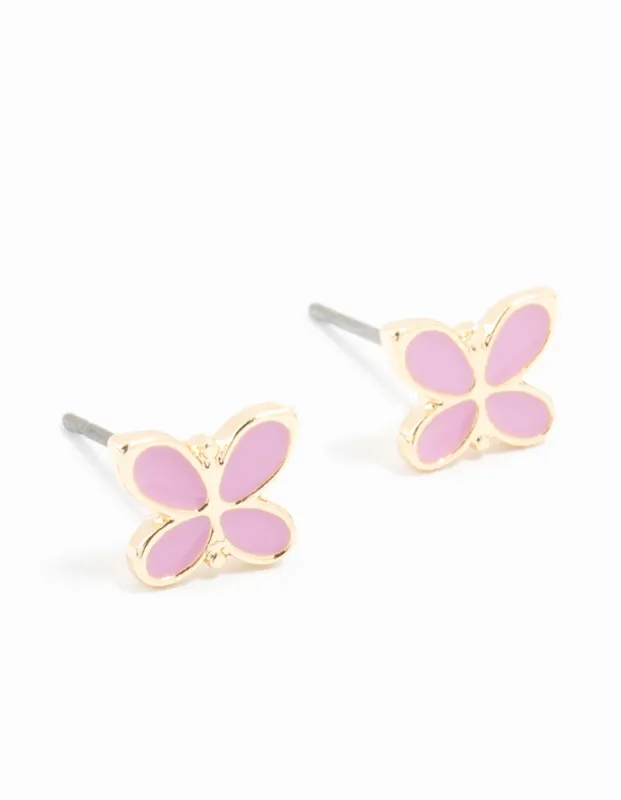 Gold Butterfly Stud Earrings sold by lovisa