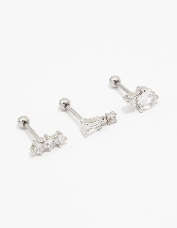 Surgical Steel Baguette Drop Flat Back 3-Pack sold by lovisa