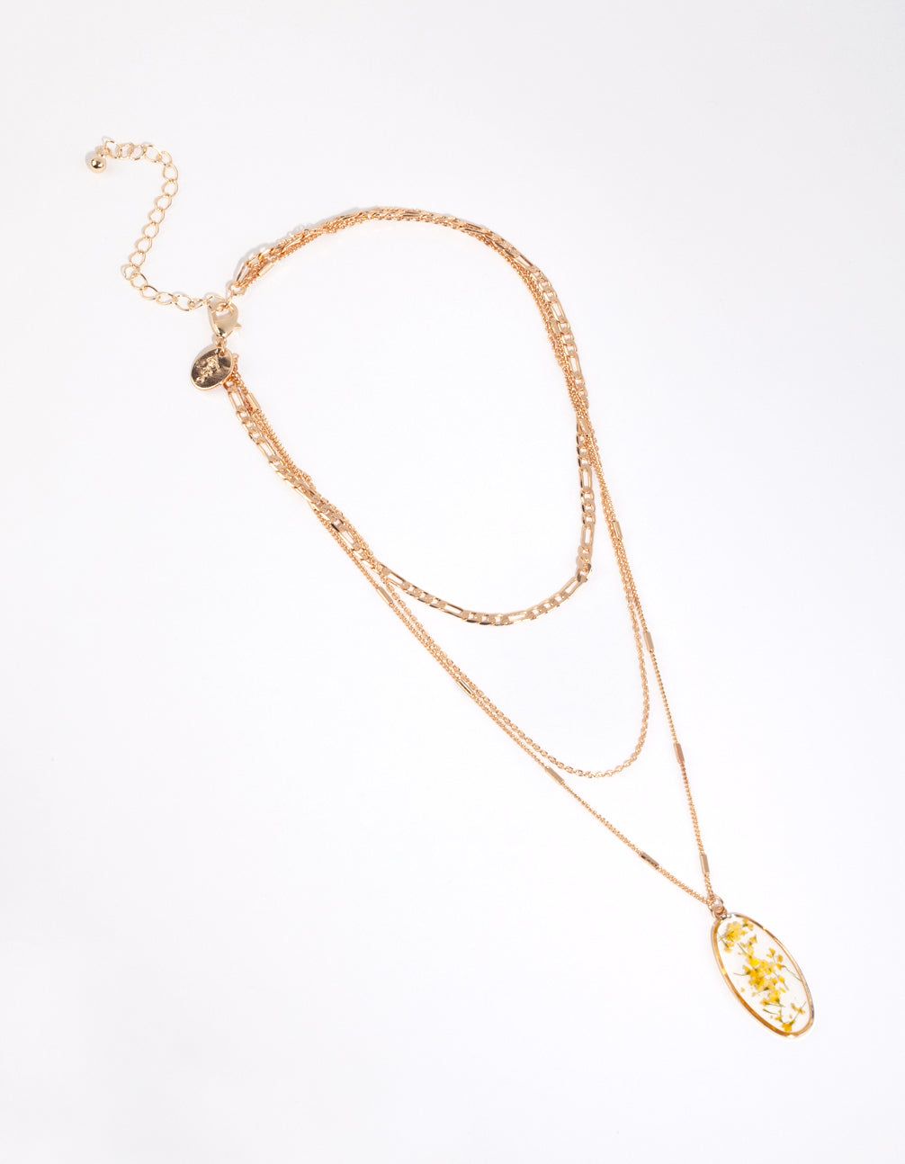 Gold Trapped Flower Layered Necklace sold by lovisa product image thumbnail 2