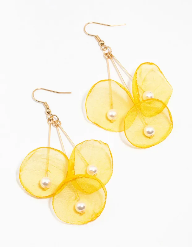 Yellow Gold Multiple Pears l Flower Drop Earrings sold by lovisa