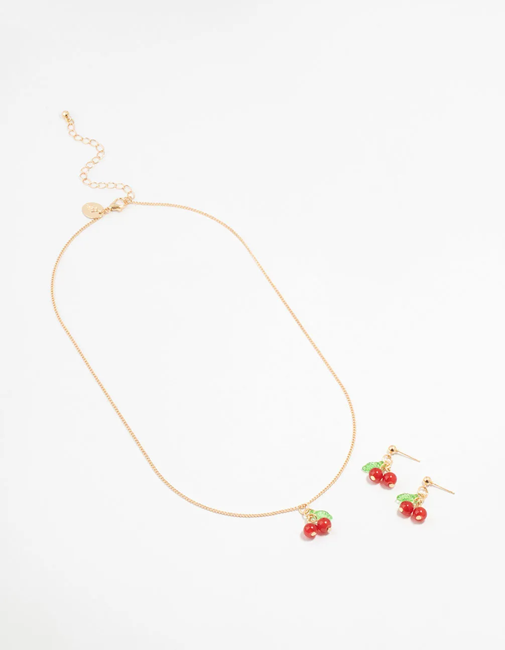 Gold Cherry Necklace & Earrings Set sold by lovisa product image thumbnail 2