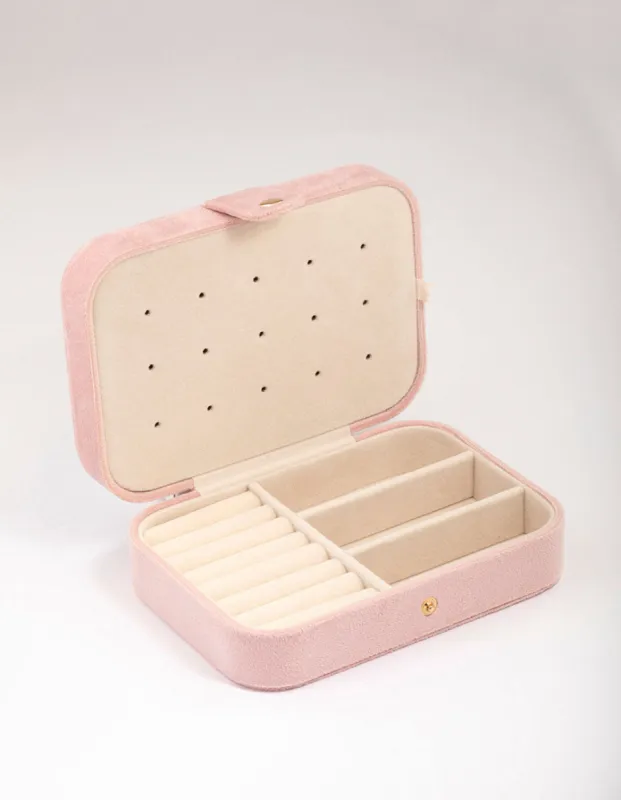 Blush Suede Rectangular Jewellery Box sold by lovisa
