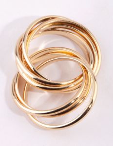 Gold Plain Multi Band Twist Ring sold by lovisa