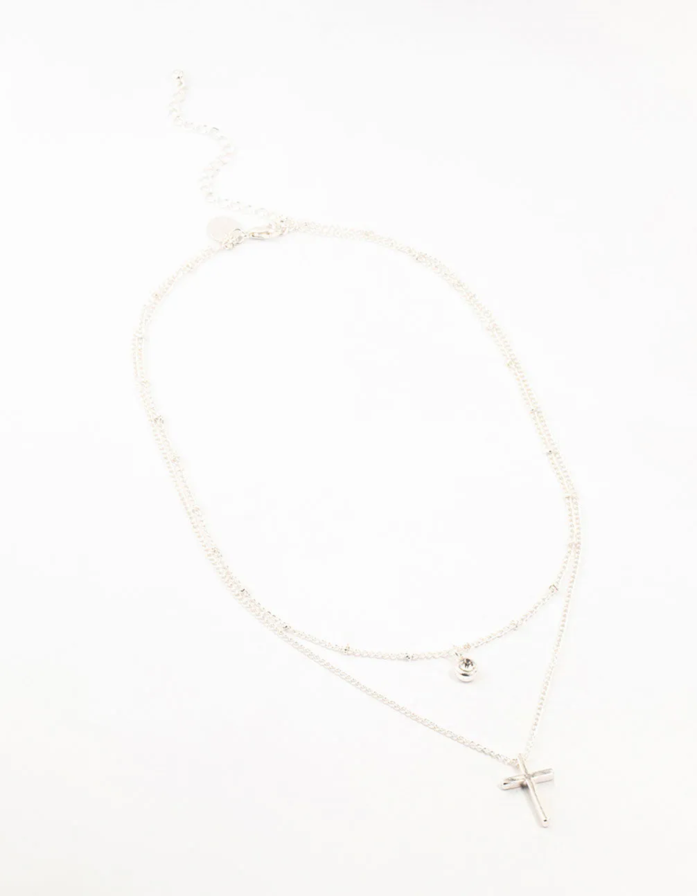 Silver Diamante Cross Layered Necklace sold by lovisa product image thumbnail 2