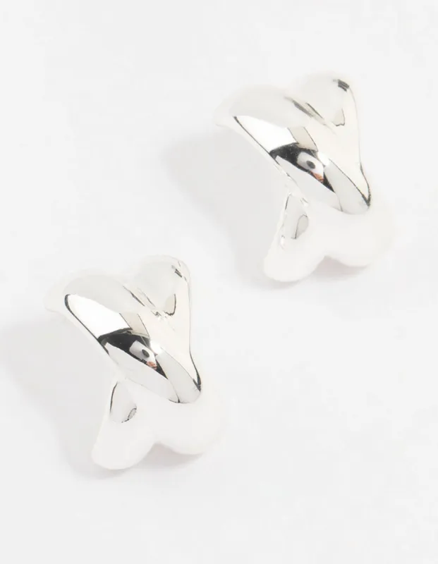 Silver Plated X Cross Stud Earrings sold by lovisa