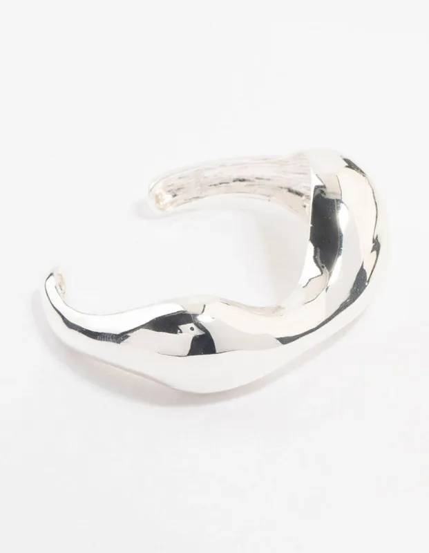 Silver Plated Molten Wrist Cuff Bracelet sold by lovisa
