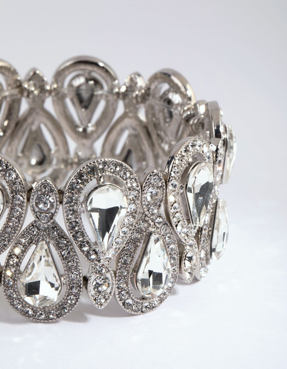 Silver Diamante Teardrop Stretch Bracelet sold by lovisa product image thumbnail 2