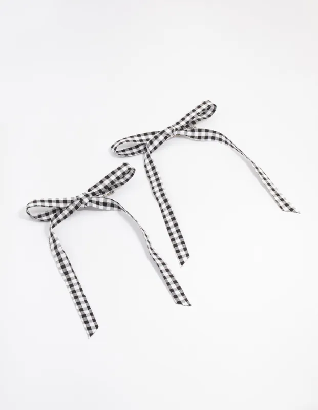 Gingham Fabric Bows 2-Pack sold by lovisa