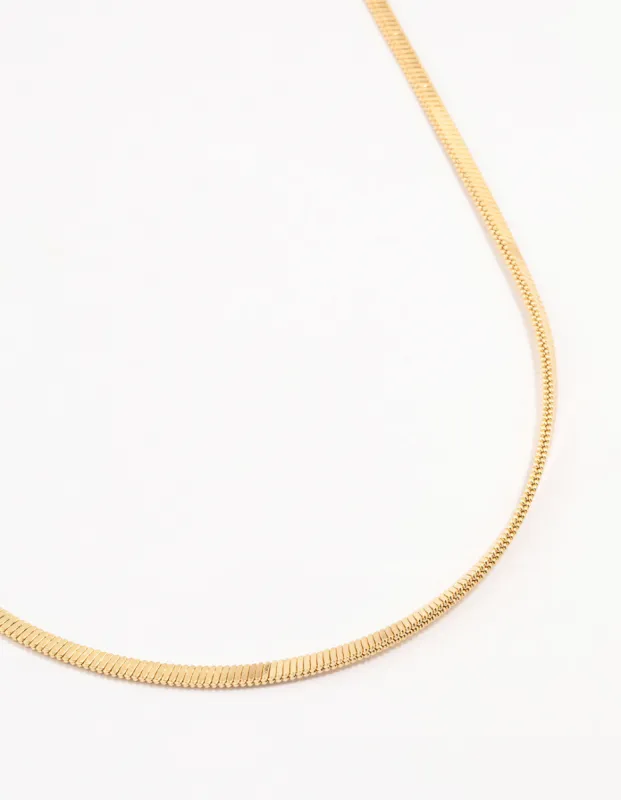 Gold Plated Clean Snake Chain Necklace sold by lovisa