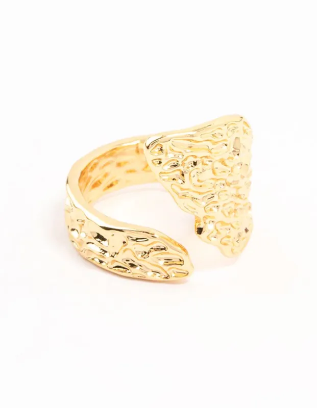 Gold Plated Textured Metal Wrap Ring sold by lovisa