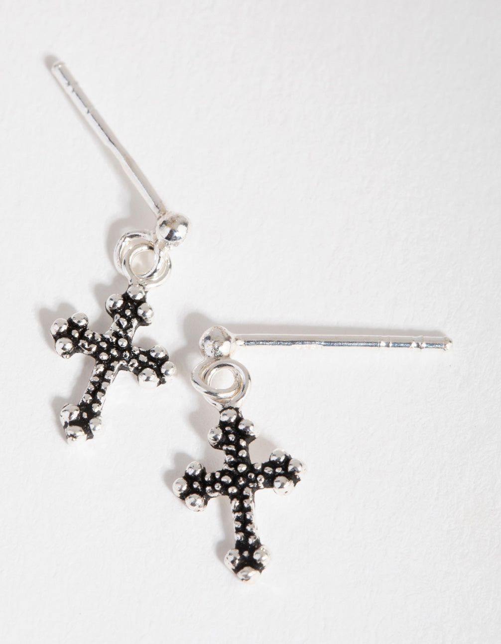 Sterling Silver Antique Cross Drop Earrings sold by lovisa