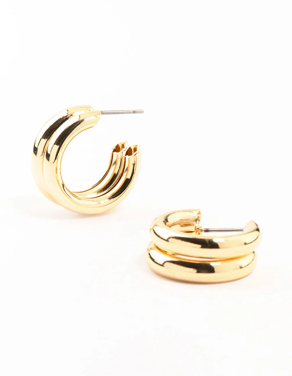 Gold Double Strand Bubble Hoop Earrings sold by lovisa