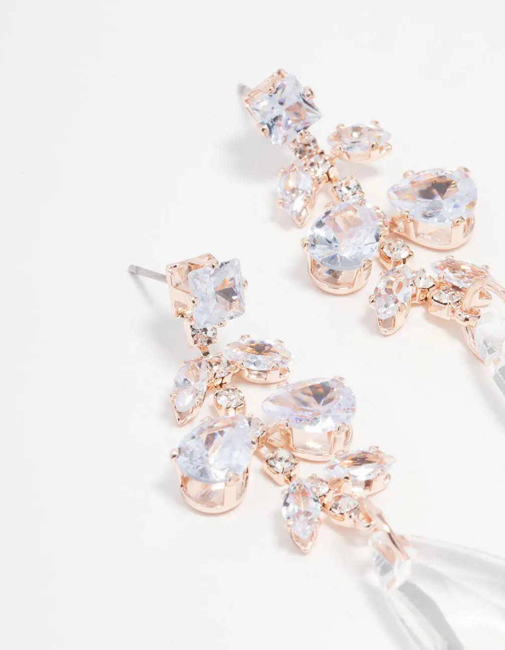 Rose Gold Crystal Drop Earrings sold by lovisa product image thumbnail 2