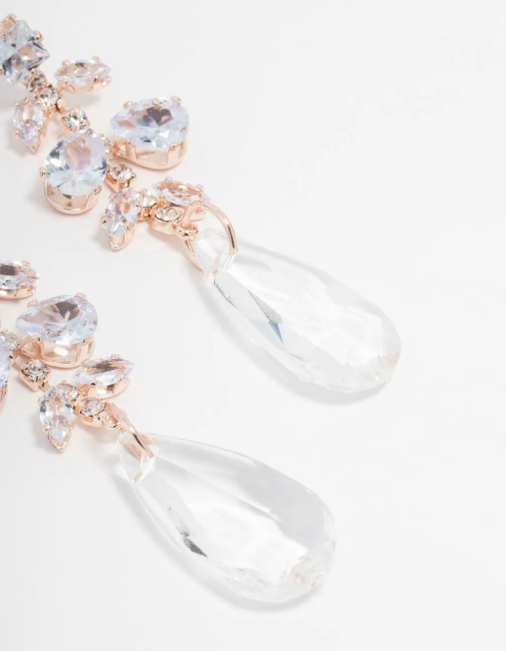 Rose Gold Crystal Drop Earrings sold by lovisa product image thumbnail 3