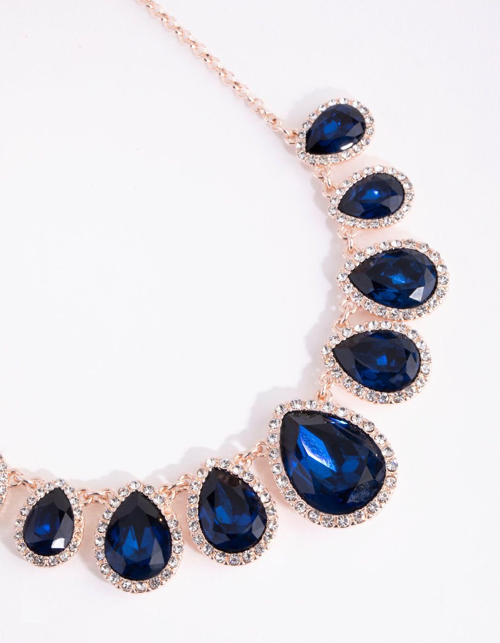 Rose Gold Classic Pear Halo Necklace sold by lovisa