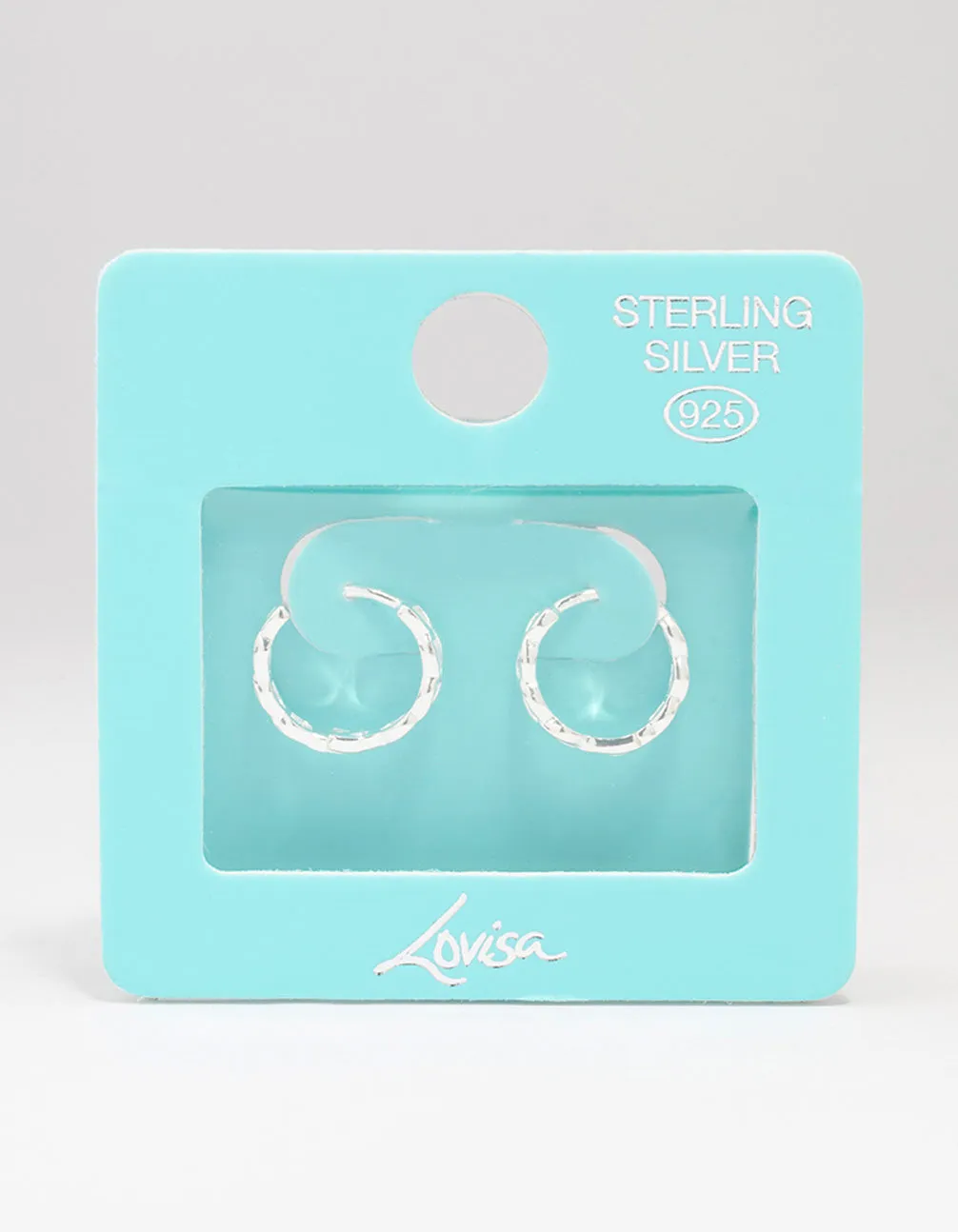 Sterling Silver Textured Huggie Hoop Earrings sold by lovisa product image thumbnail 4